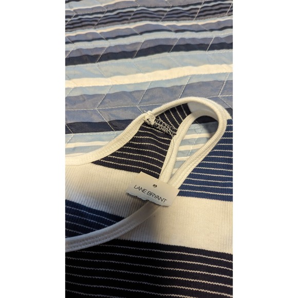 NEW Lane Bryant Plus Size 22W Striped Sweater Tank Swank Top Blues White Office - Picture 6 of 9